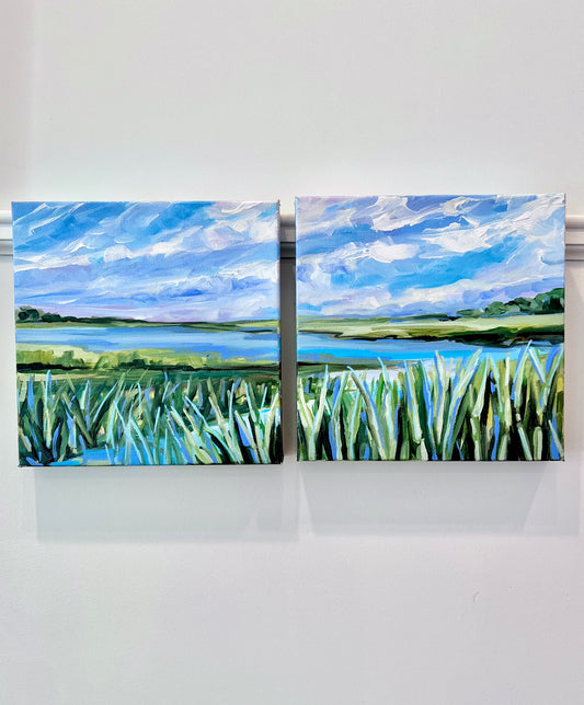 Marsh Cut Through Diptych